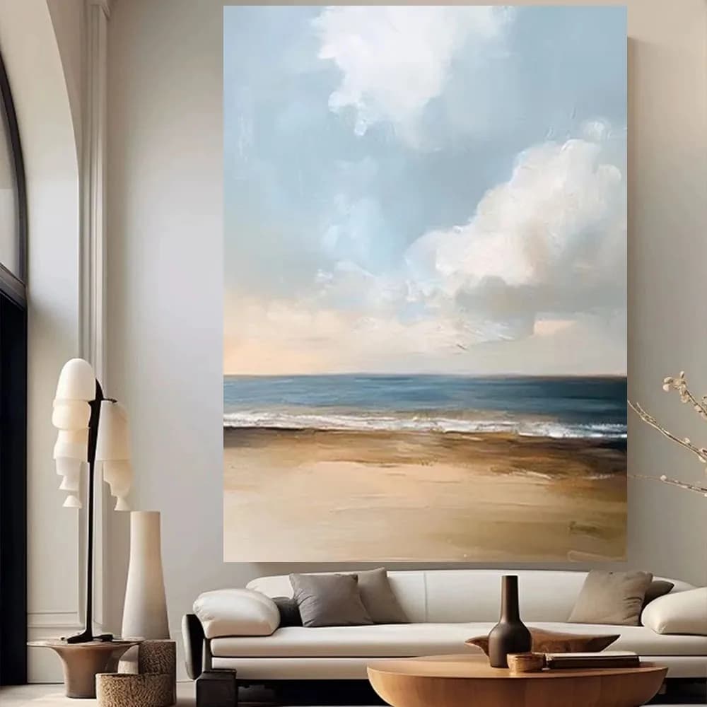 Abstract Painting Decorative Home Wall Picture Handmade Oil Painting Original Scraper Seascape Sailboat Canvas Painting Artwork