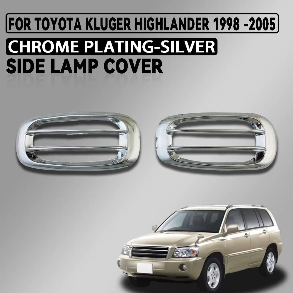 Abs Chrome Plated Silver Car Side Lamp Cover With Led For Toyota Kluger Highlander 1998 -2005 Car Accessories Exterior Decorate