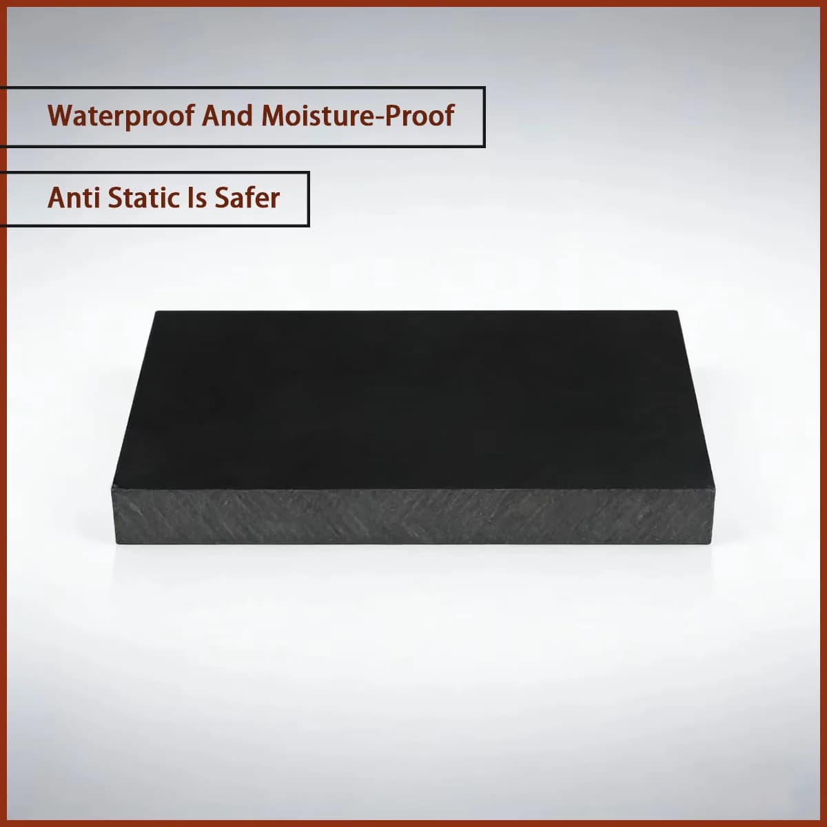 Black Polypropylene PP Square Board 3‑20mm Thickness Hard Plastic Plate for Storage Pad Outdoor Enclosure Electrical Protection