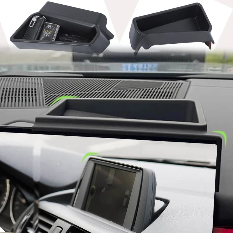 For BMW 1 2 Series F20 F21 F22 F23 2012-2016 Car Central Control Navigation Behind Screen Storage Box Dash Organizer Tray