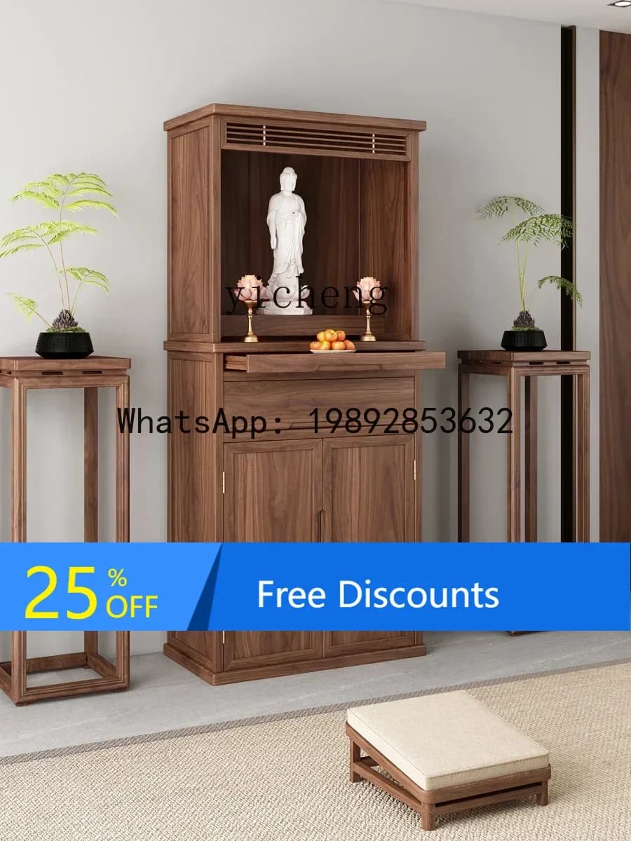 H2  Buddha Shrine Altar Clothes Closet Shrine Buddha Shrine God of Wealth Bodhisattva Worship Table Buddha Statue Home Altar