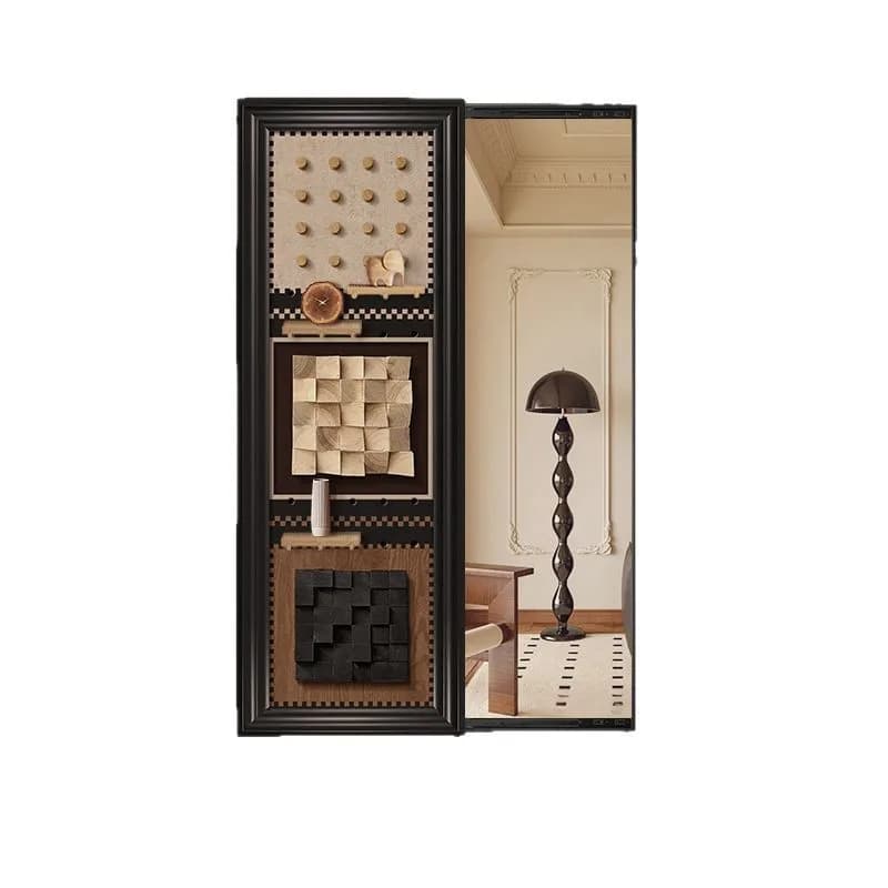 Medieval style push-pull full-length mirror hidden porch hole board, hidden type can block invisible mirror painting