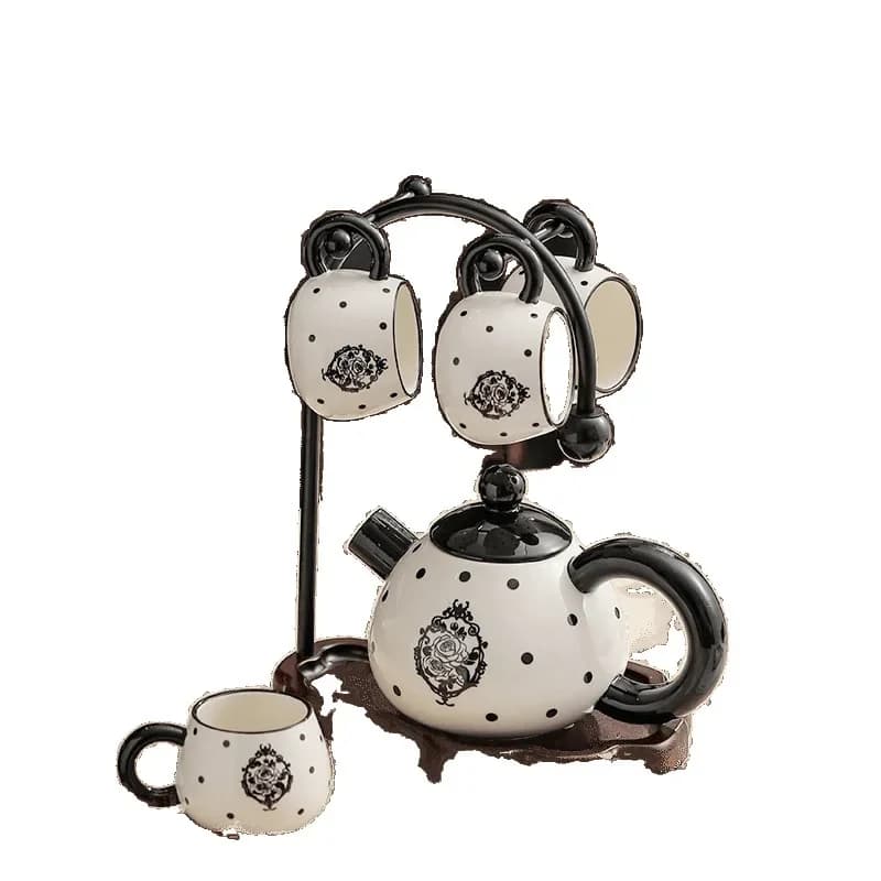 Ceramic water set Household housewarming teacup new home cup teapot advanced living room tea set hospitality