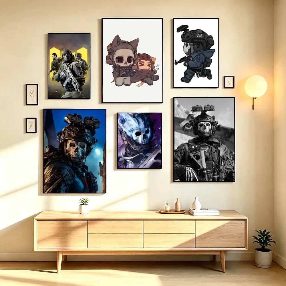 C-Call of Duty Game Poster High Quality Dorm Living Room Aesthetic Wall Decoration Painting Stickers Gift