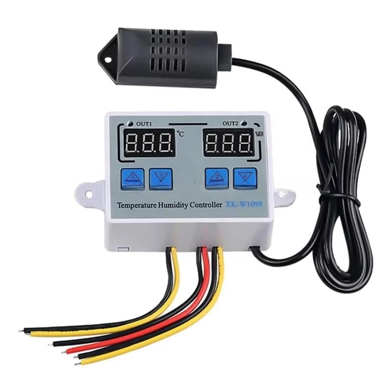 XK-W1099 12V 24V 220V Dual Digital Temperature and Humidity Controller Household Refrigerator  Humidity Hygrometer