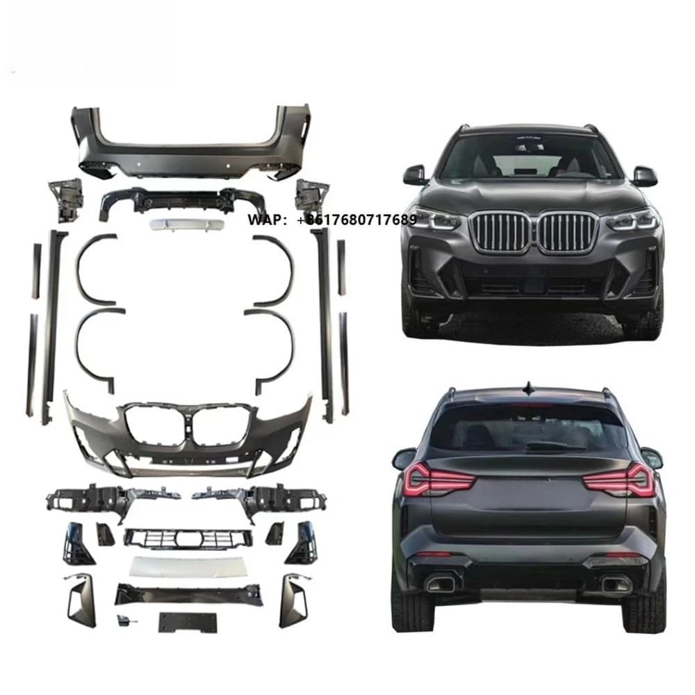 2022y X3 Luxury G01 LCI Upgrade to MT Sport Bodykit Car Grille Front Bumper Rear Bumper Side Skirts Facelift Body Set