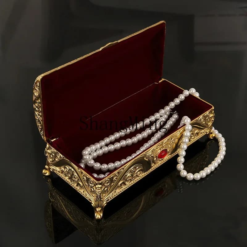CLL creative metal rectangular home jewelry jewelry box high-end birthday wedding gift box storage box