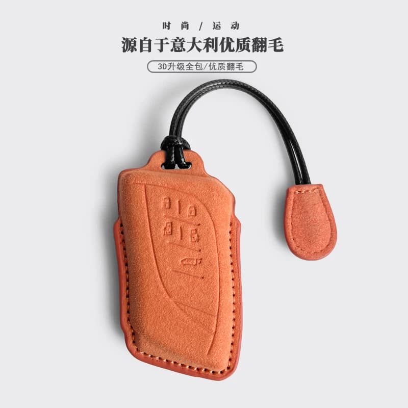 Alcantara Key Fob Cover For LEXUS LM 350h 500h Key Case Key Chains Car Accessories