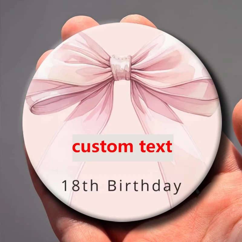 58mm Text Custom Personalize Tinplate Pins Text Logo Printed Customize Brooches Lapel Button Birthday Souvenirs Friend's Gift
