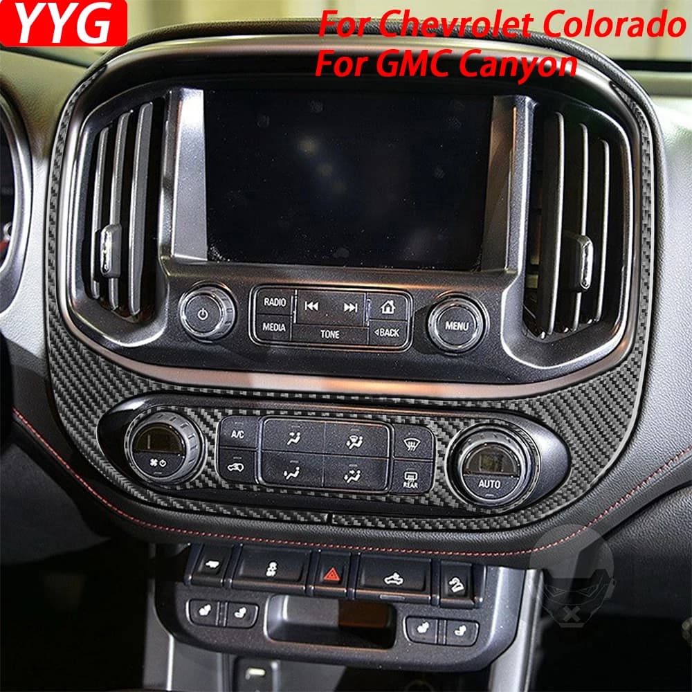 For Chevrolet Colorado For GMC Canyon 2015-2022 Carbon Fiber Center control Radio CD AC Panel Interior Car Accessories Sticker