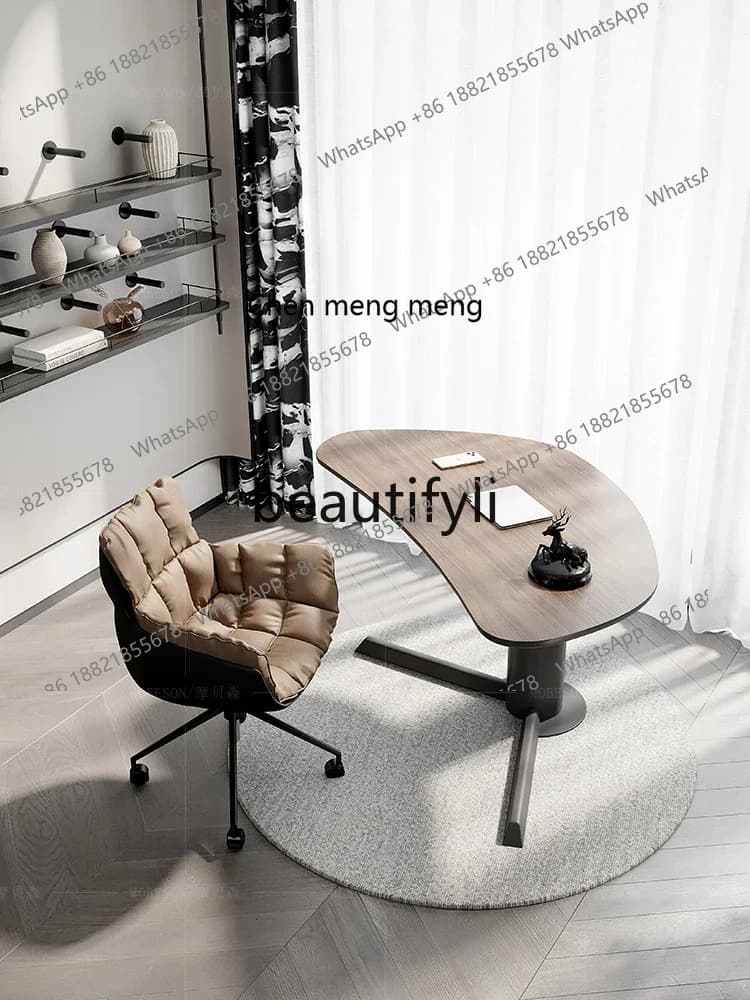 2003Italian minimalist designer study desk computer desk household creative special-shaped desk
