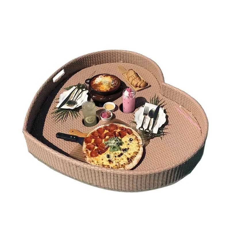 Breakfast tray, rattan basket, villa pool float tray