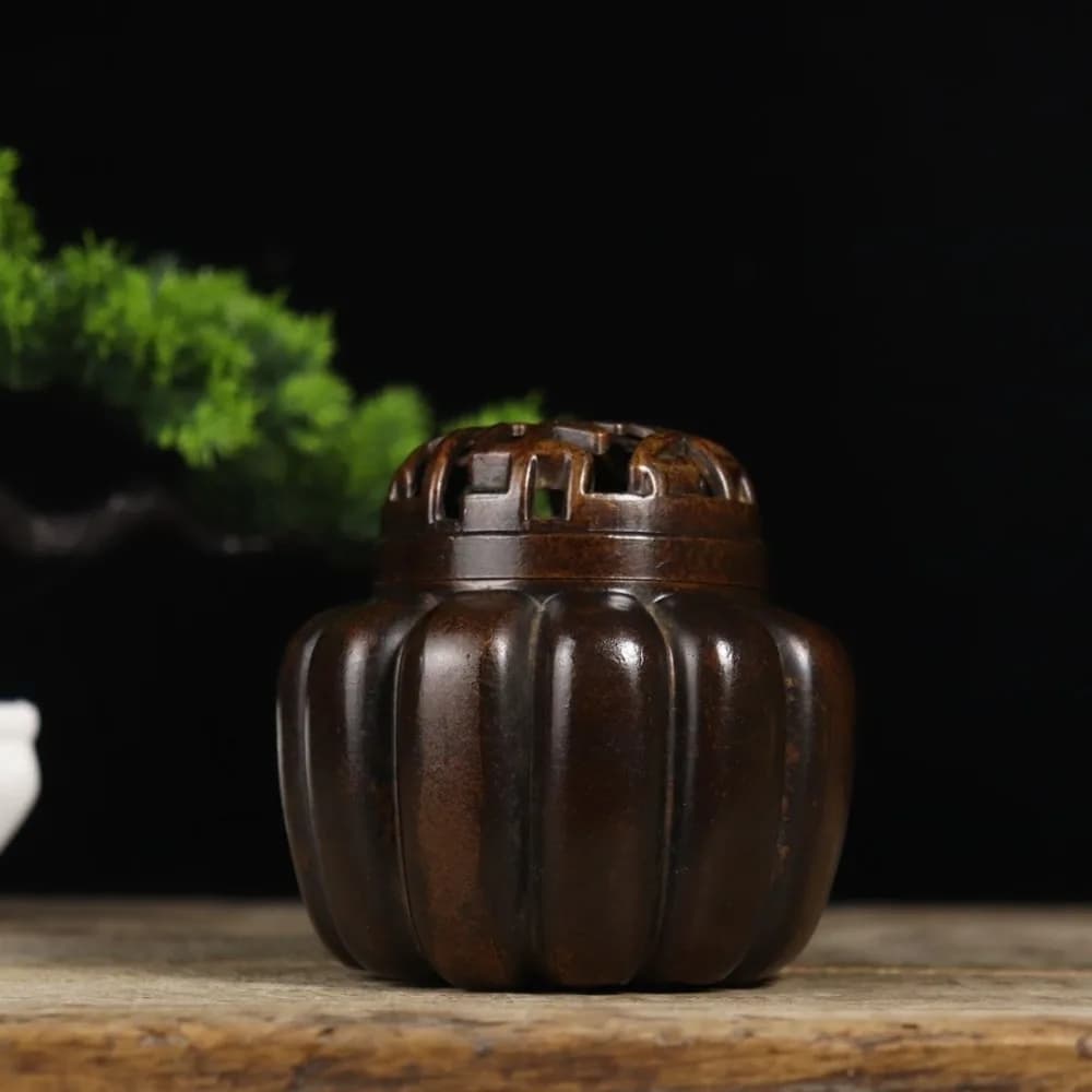 Exquisite Antique-Style Pumpkin Incense Burner: Antique Collectible, Home Decor, and Study Accent