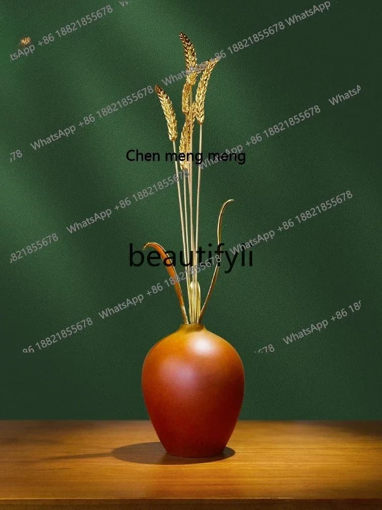 S7486teae Barley ears all-copper ornament New Chinese modern light luxury decoration