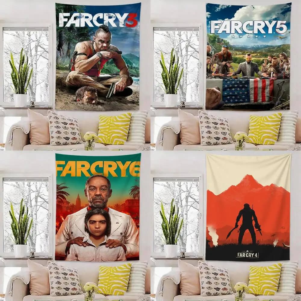 GameThrilling Open World f-Far Crys Flag Outdoor Decorations for Bedrooms Home Decor Items Decoration Banners