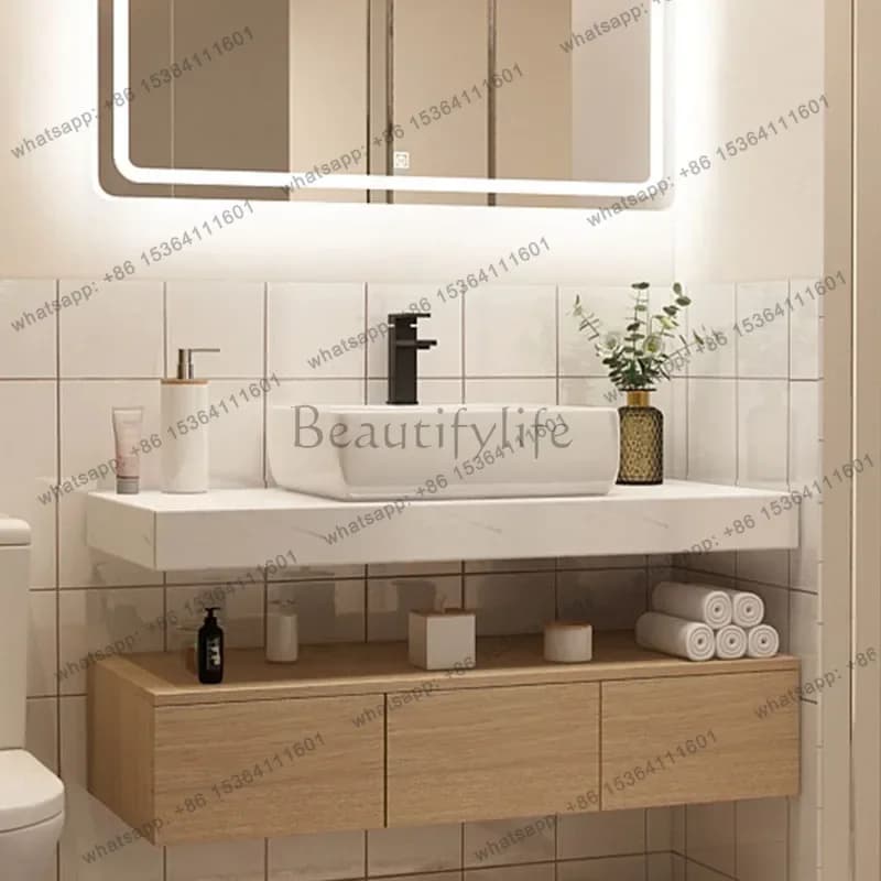 LD Modern Wooden Bathroom Cabinet Display Organizer Storage Mirror Corner Makeup Cupboard Dressers Skincare Gabinete
