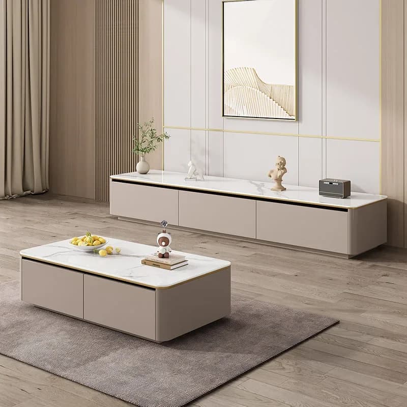 Acrylic Rectangular Gold Coffee Table Square Side White End Nesting Top Glass Coffee Table Mesa De Centro Salon Luxury Furniture