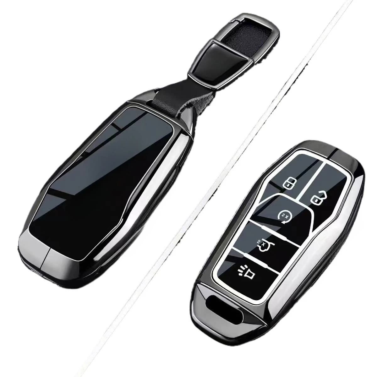 Zinc Alloy Car Key Case Cover Shell Protector Fob Holder for Ford Mustang GT 2015 2016 2017 Old Model Keychain Accessories