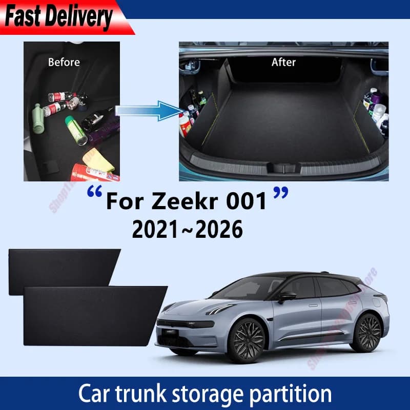 For Zeekr 001 2021~2026 Thickening Trunk Storage Partition Multifunction Storage Auto Interior Parts Organizer