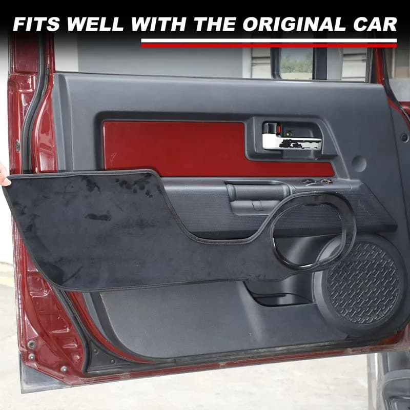 For Toyota FJ Cruiser 2007-2021 Velvet Car Door Anti-kick Panel Cover Trim Sticker Protective pad Interior Car Accessories 4pcs