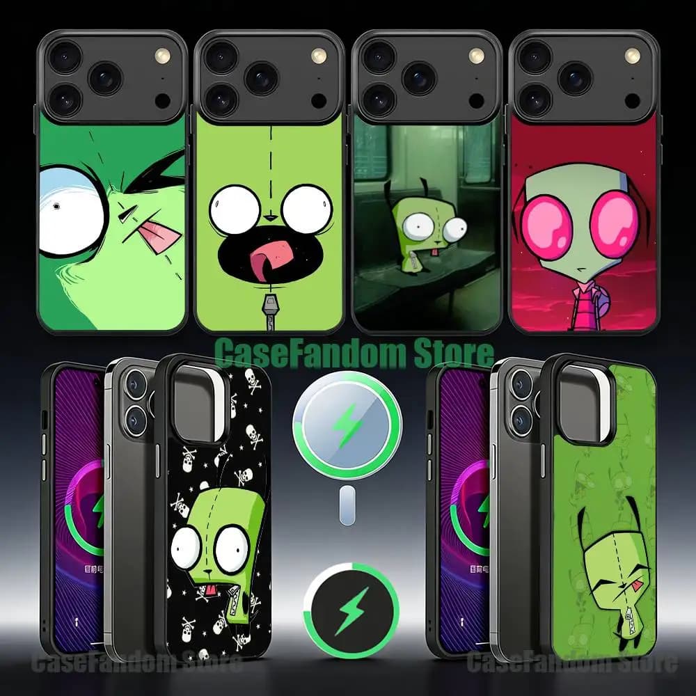 I-Invader Zim Gir Black Phone Case For iPhone 18,17,16,15,14,13,12,11,Pro,Max,Plus,Mini Magnetic Wireless Charging