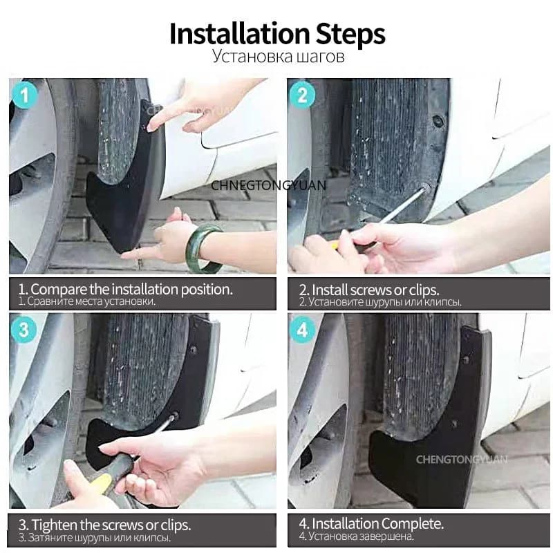 4pcs Mudguards For Great Wall Tank 500 H4-T 2022- 2024 Mud Flaps Fender Cover Flares Splash Guard Cover Exterior Accessories