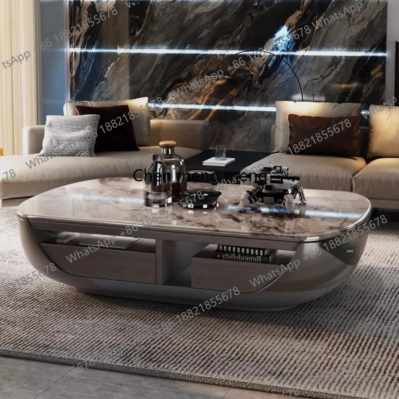 E182 Nordic Designer Coffee Tables Luxury Storage Living Room White Coffee Tables Premium Matt Big Glam Console House Accessorie