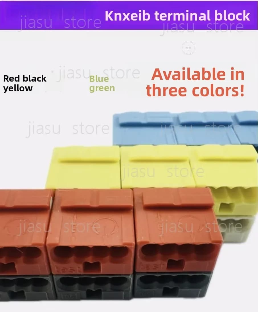 KNX EIB Terminal Block, Red Black & Yellow White Wiring Terminals, Model 243-211 KNX Bus Connector Terminal