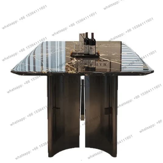 Light luxury high-end marble dining table Modern simple rectangular household dining table