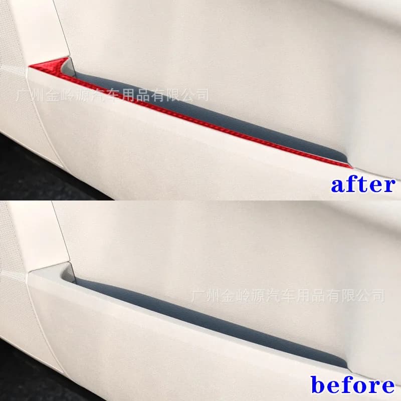 Suitable for 09-12 Mercedes-Benz R-Class car interior modification carbon fiber rear door storage room decorative stickers