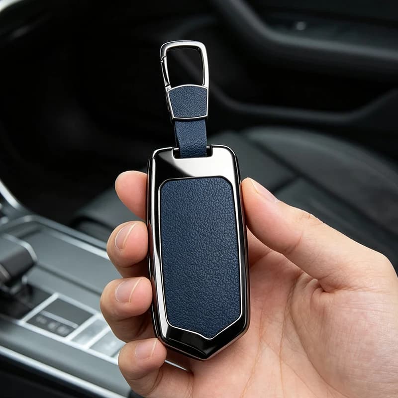 Zinc Alloy Leather Car Smart Remote Key Case Cover for Kia K900 Stinger 2017 2018 2019 2020+ Protection Shell Holder