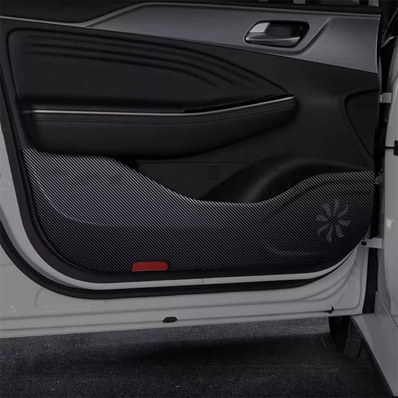 For GAC AION ES 2021-2025 2026 Car Door Anti Kick Pad Carbon Fiber Leather Texture Anti Dirt Protective Sticker Auto Accessory