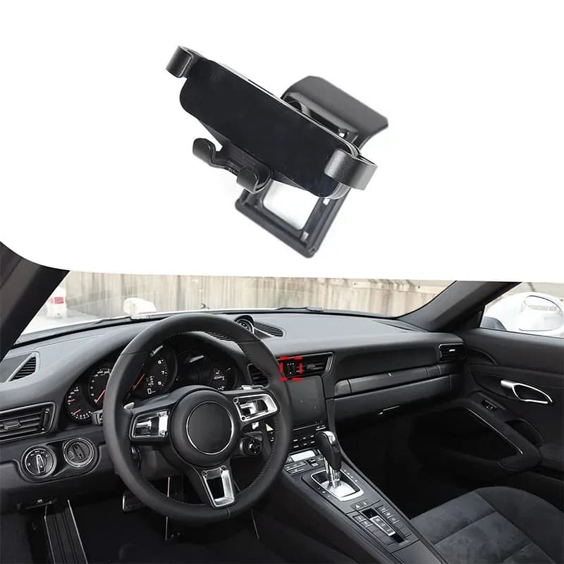 For Porsche 911 2012 2013 2014 2015 2016 2017 2018 Car Center Control Air Outlet Mobile Phone Holder ABS Interior Accessories