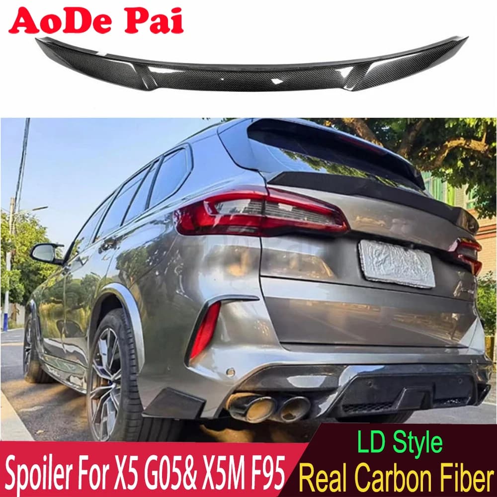 Mid Spoiler For BMW X5 G05 2020-2026 X5M F95 Carbon Fiber Trunk Wing Spoiler Ducktail LD Style