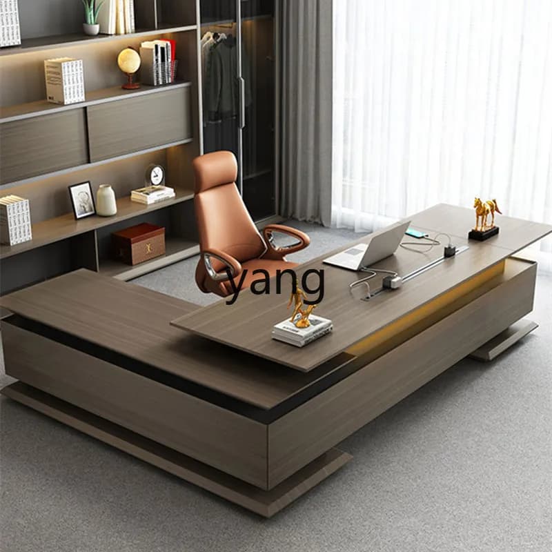 LTT light luxury president boss desk chairperson office furniture table and chair combination