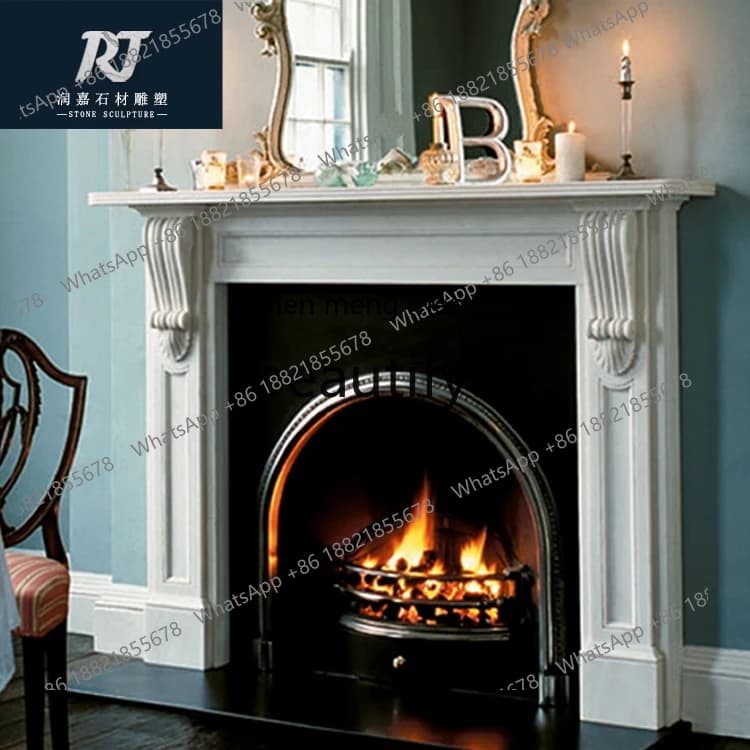 Q178 Marble fireplace stone fireplace French neoclassical decorative stone customization