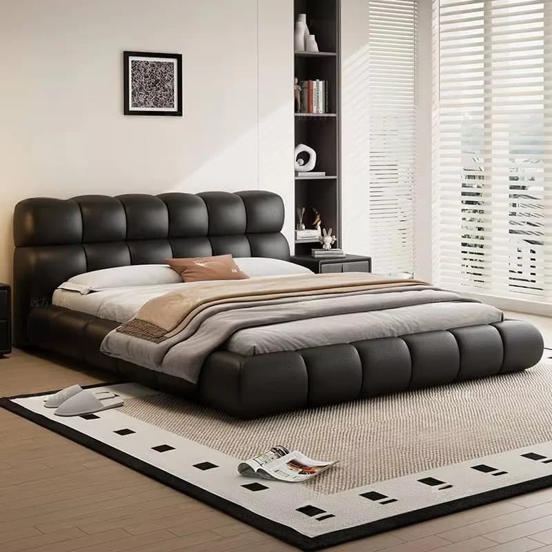 Italian Waterproof Double Bed Designer Full Size Floor Modern Double Bed Luxury Bedgeraamte Wooden Cama De Casal Home Furniture