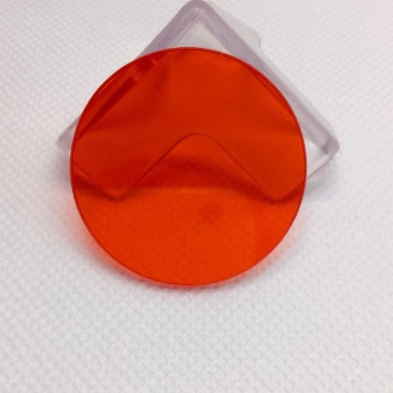 1PCS 7.9-100mm CB580 Orange-Red Optical Glass Transmission Filter 580nm Cut-off