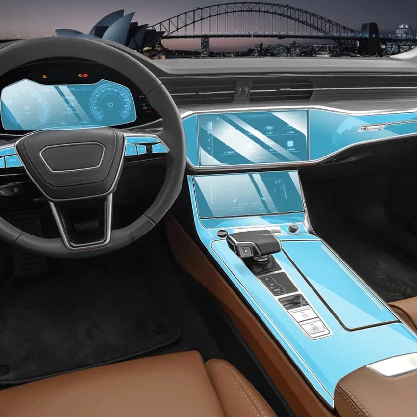 For Audi A6 A6L A7 A7L 2019-2024 Tpu Transparent Film Car Interior Sticker Center Control Navigator Screen Door Car Accessories