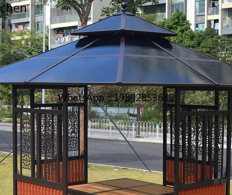 Outdoor Pavilion Tent Wooden House Villa Courtyard Homestay Garden Terrace Four-Corner Pavilion Sunshade Shelter