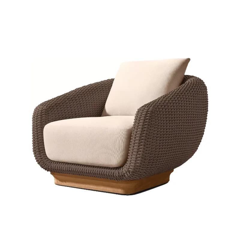 Garden Waterproof Outdoor Garden Teak Rattan Sofa