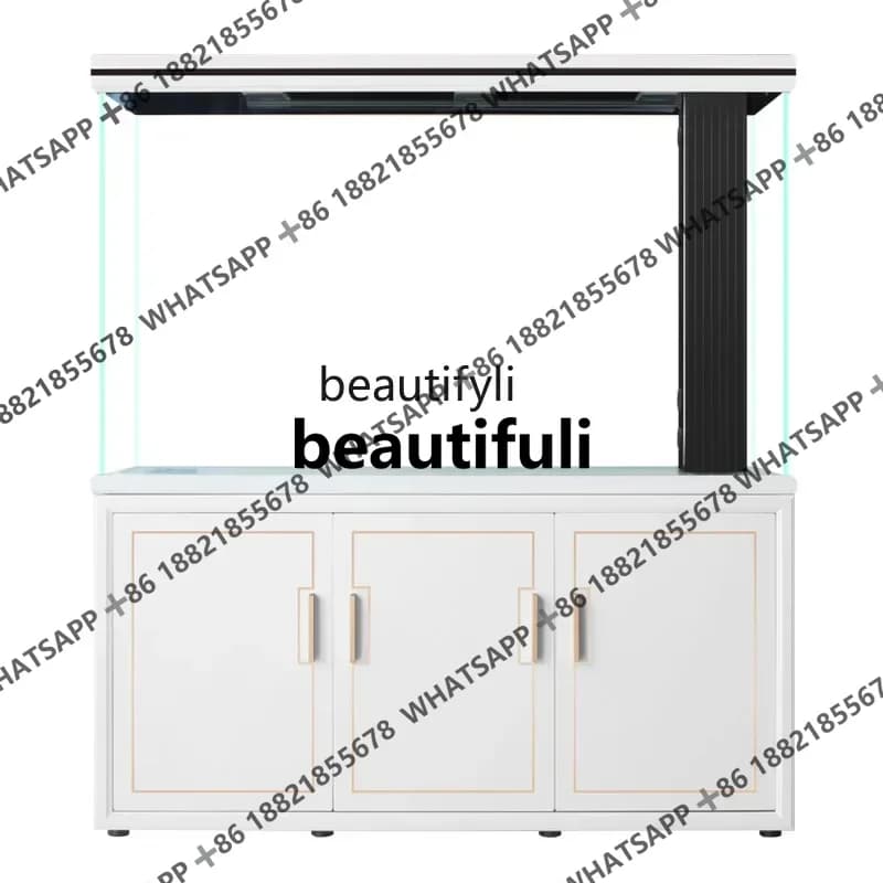 xxxzHigh-end ultra-white glass solid wood fish tank light luxury living room large bottom filter aquarium dragon fish tank