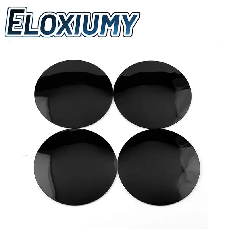 Eloxiumy 4pcs 78mm Aluminum sticker styling stickers decals Gloss Black Solid-Color Front Emblem Modification Parts Accessories