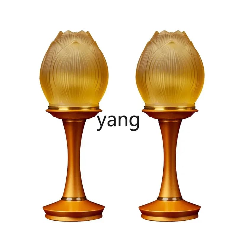 LTT glazed lotus Buddha for decoration, pure copper Buddha front ornament, a pair of household offerings