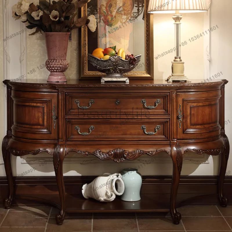 Customization American Entrance, Solid Wood Sideboard Backrest Retro