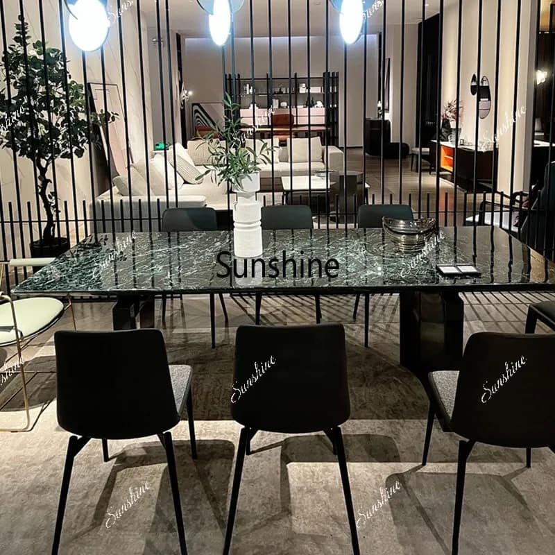 Italian light luxury minimalist rectangular dining table high-end villa simple household dining tableTJ
