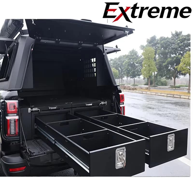Custom Pickup Truck Bed Drawer With Lockable Slide Out Tray for Full Size Mid Size Pickup Accessories