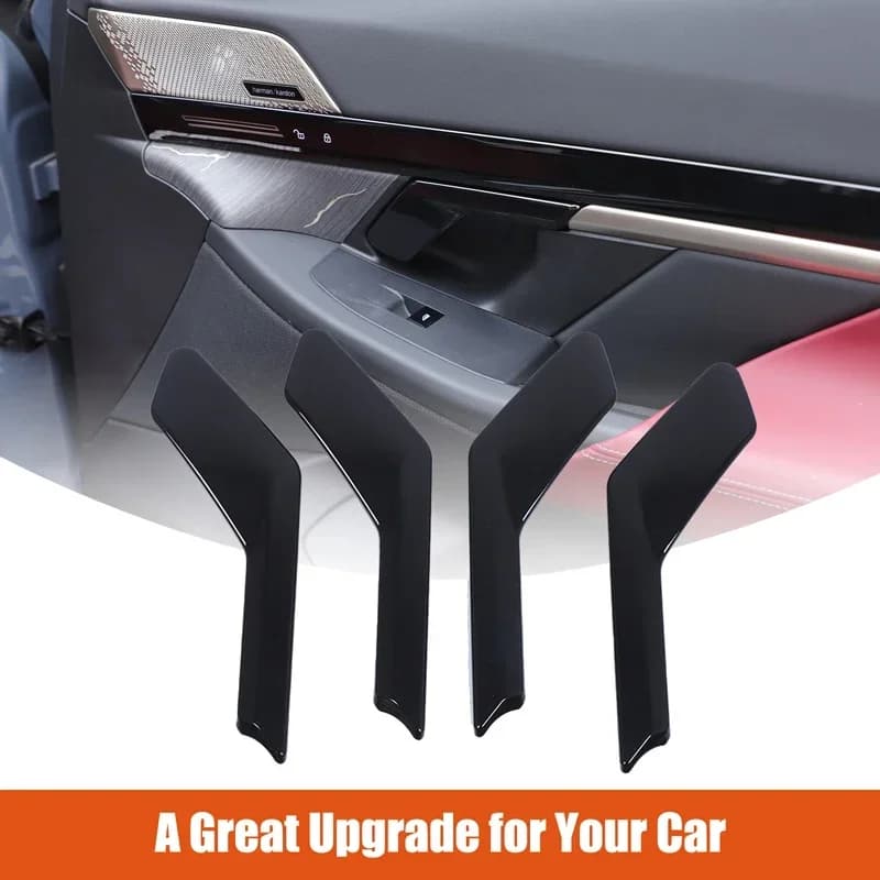 4Pcs ABS Carbon Fiber For BMW 5 Series G60 2024-2025+ car interior door handle cover decoration sticker protection accessories