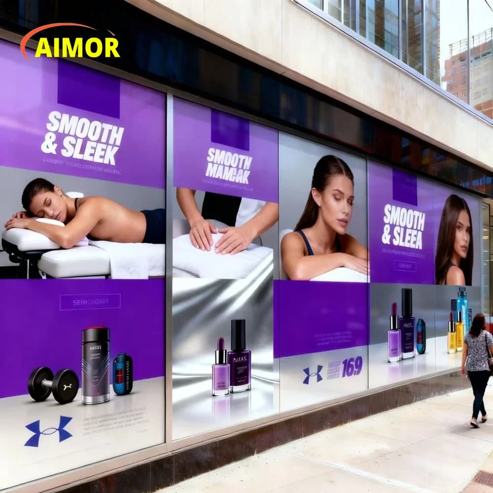 AIMOR Decoration sticker  Customized window film glass advertising print image printing logo one-way perspective privacy film