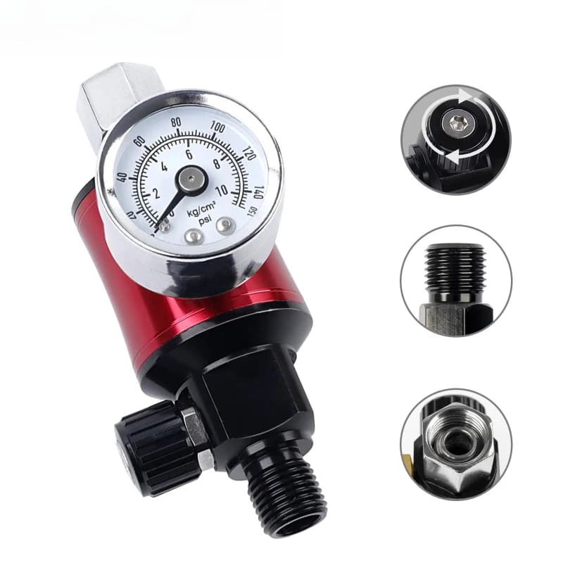 Air Compressor Regulator,Water Separator/Filter with Gauge,G1/4" Connector,Metal Water Separation Regulator for Pneumatic Tools